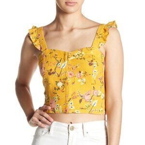 Abound Ruffled Linen Blend Crop Top
